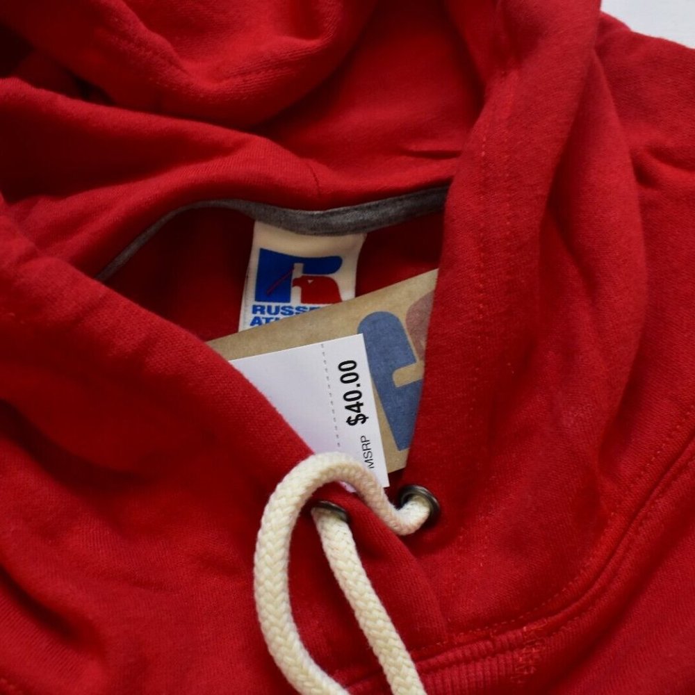 Russell Athletic Mens Red Pullover Fleece Hoodie UC84MLS New With Tags - Picture 2 of 4